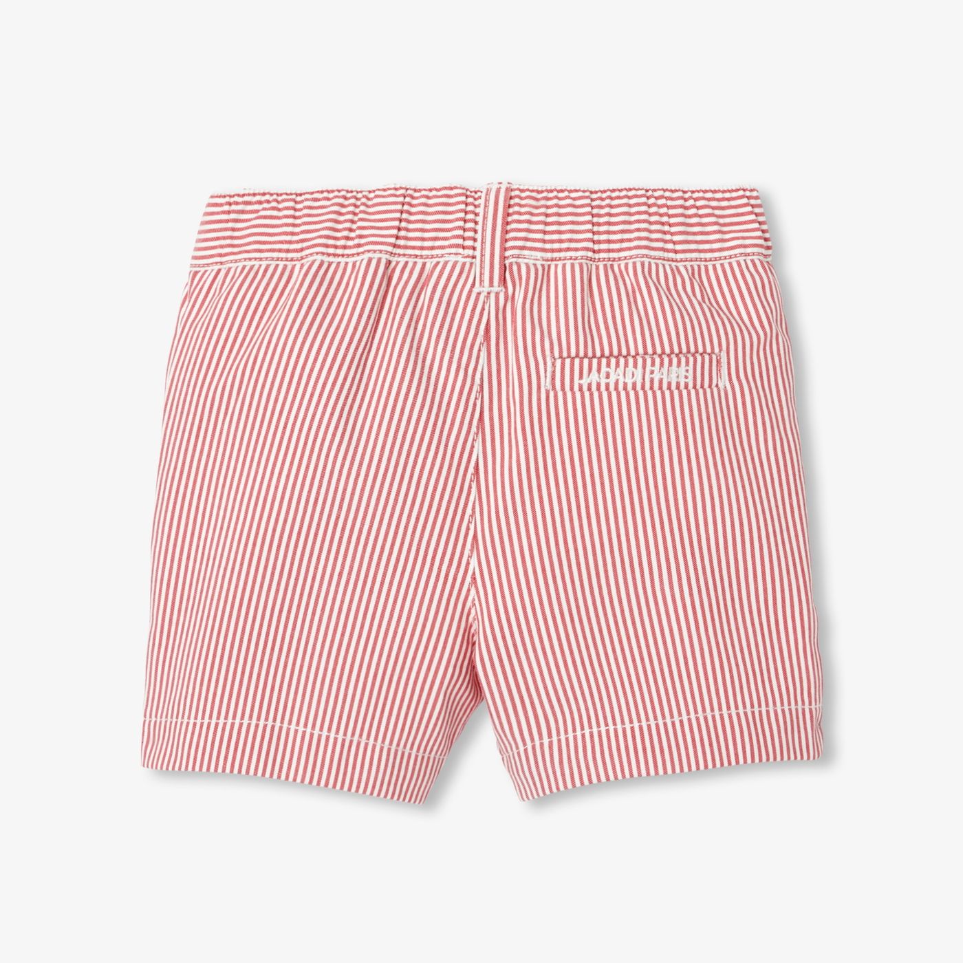 Baby boy striped twill shorts - White/Red