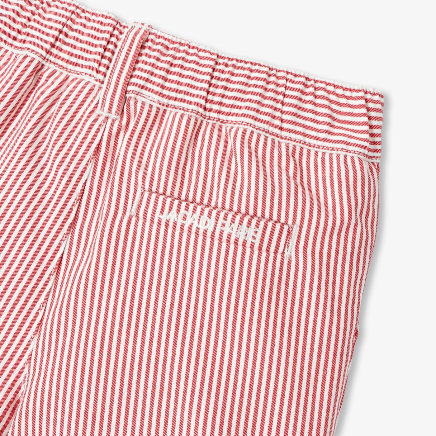 Baby boy striped twill shorts - White/Red