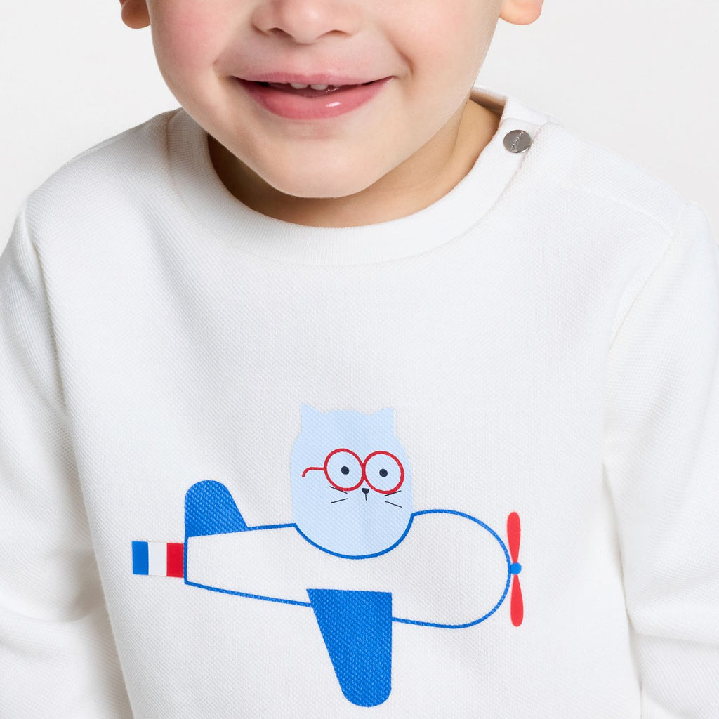 Baby boy sweatshirt top - Jacadi Sweet White