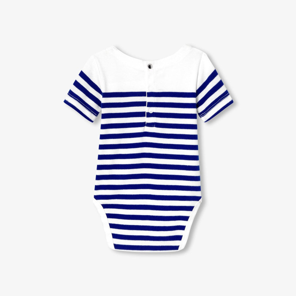 Baby boy sailor-style bodysuit - White/Light Blue