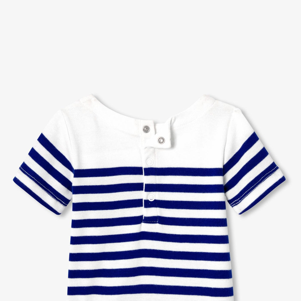 Baby boy sailor-style bodysuit - White/Light Blue