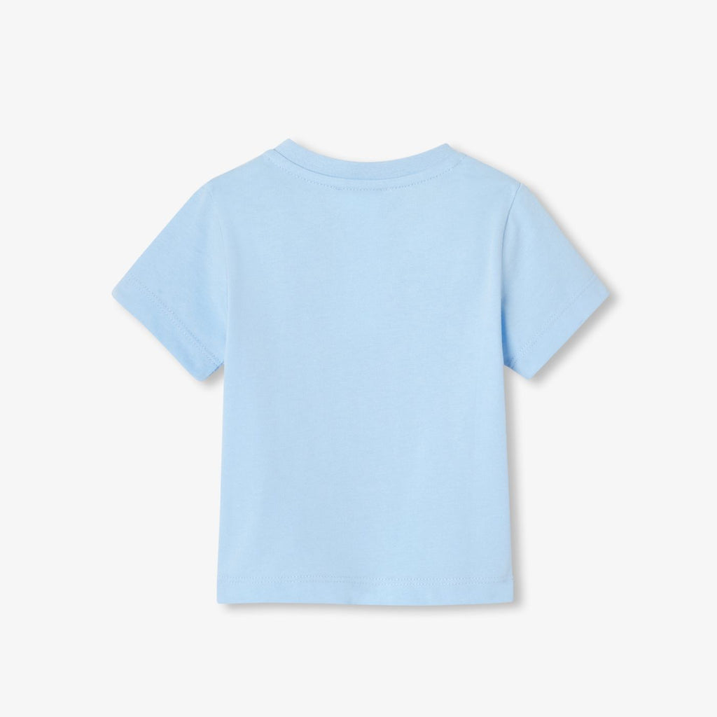 Baby boy short-sleeve cotton T-shirt - Sky Blue