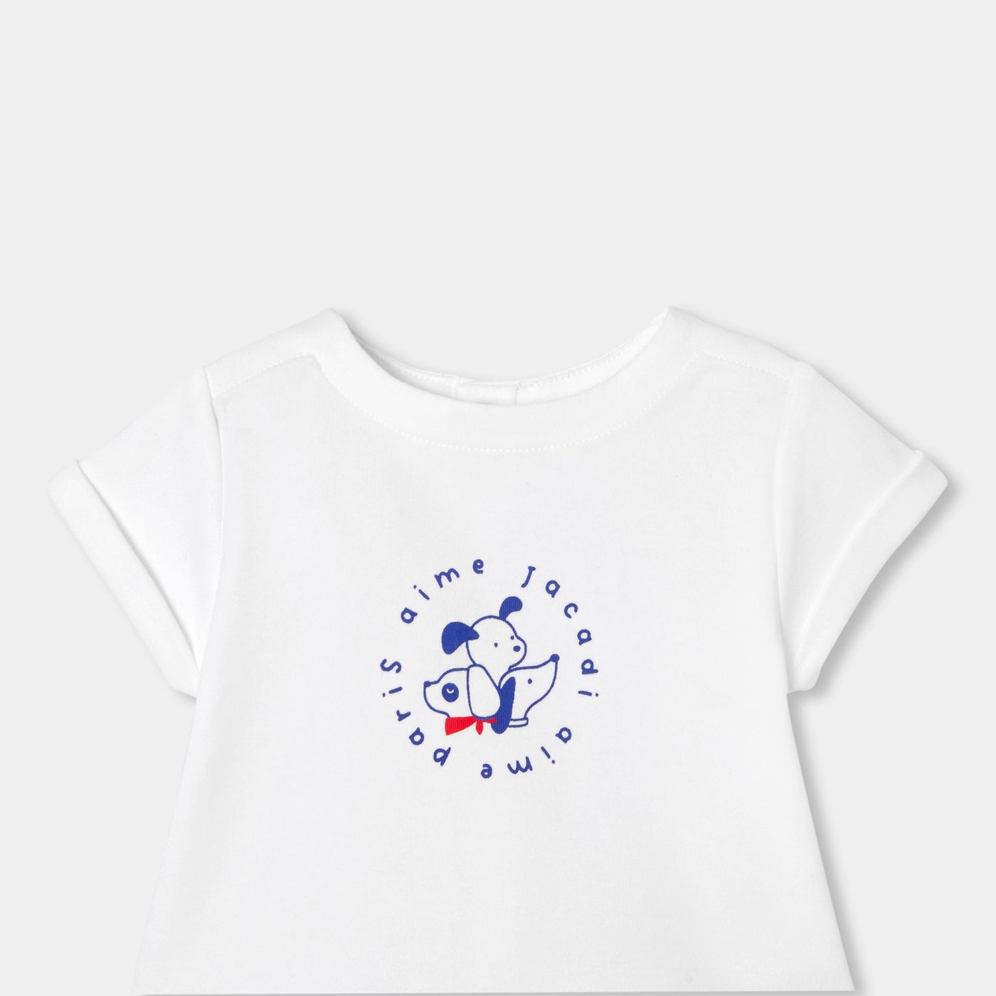 Baby boy cotton outfit set - White/Light Blue