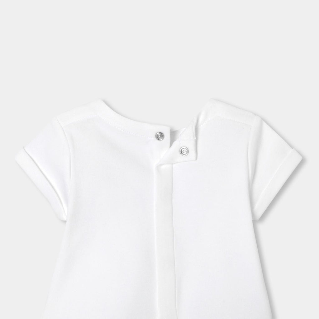 Baby boy cotton outfit set - White/Light Blue