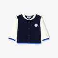 Baby boy teddy-style cardigan - Navy Blue/White