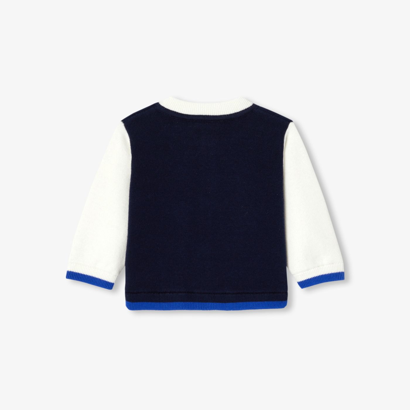 Cardigan Stile Teddy Baby Boy - Navy Blue/White
