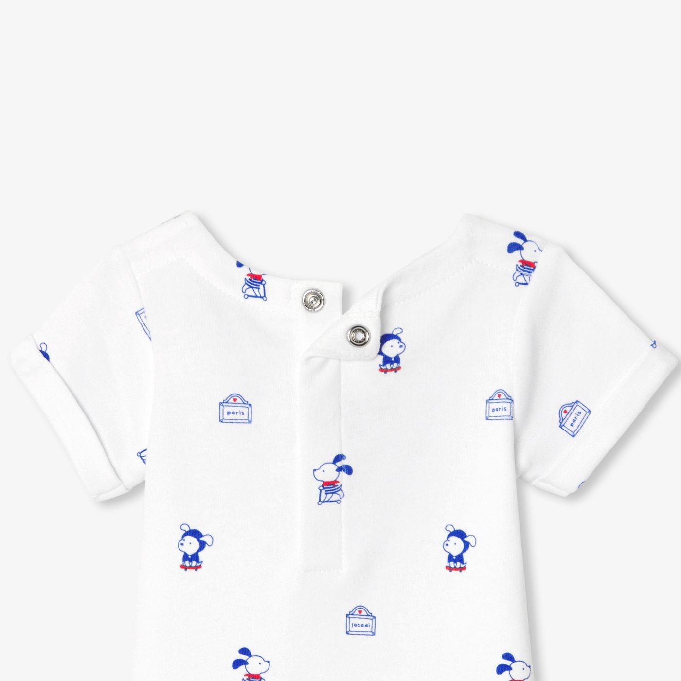 Baby boy cotton interlock bodysuit - White/Multicolour
