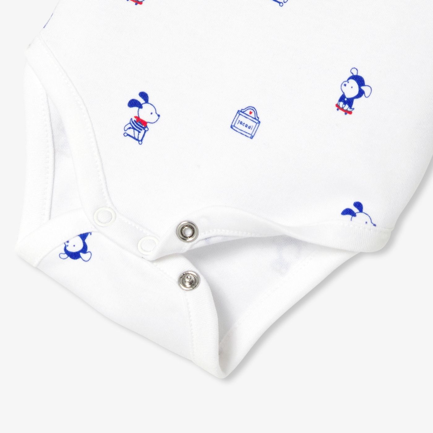 Baby boy cotton interlock bodysuit - White/Multicolour