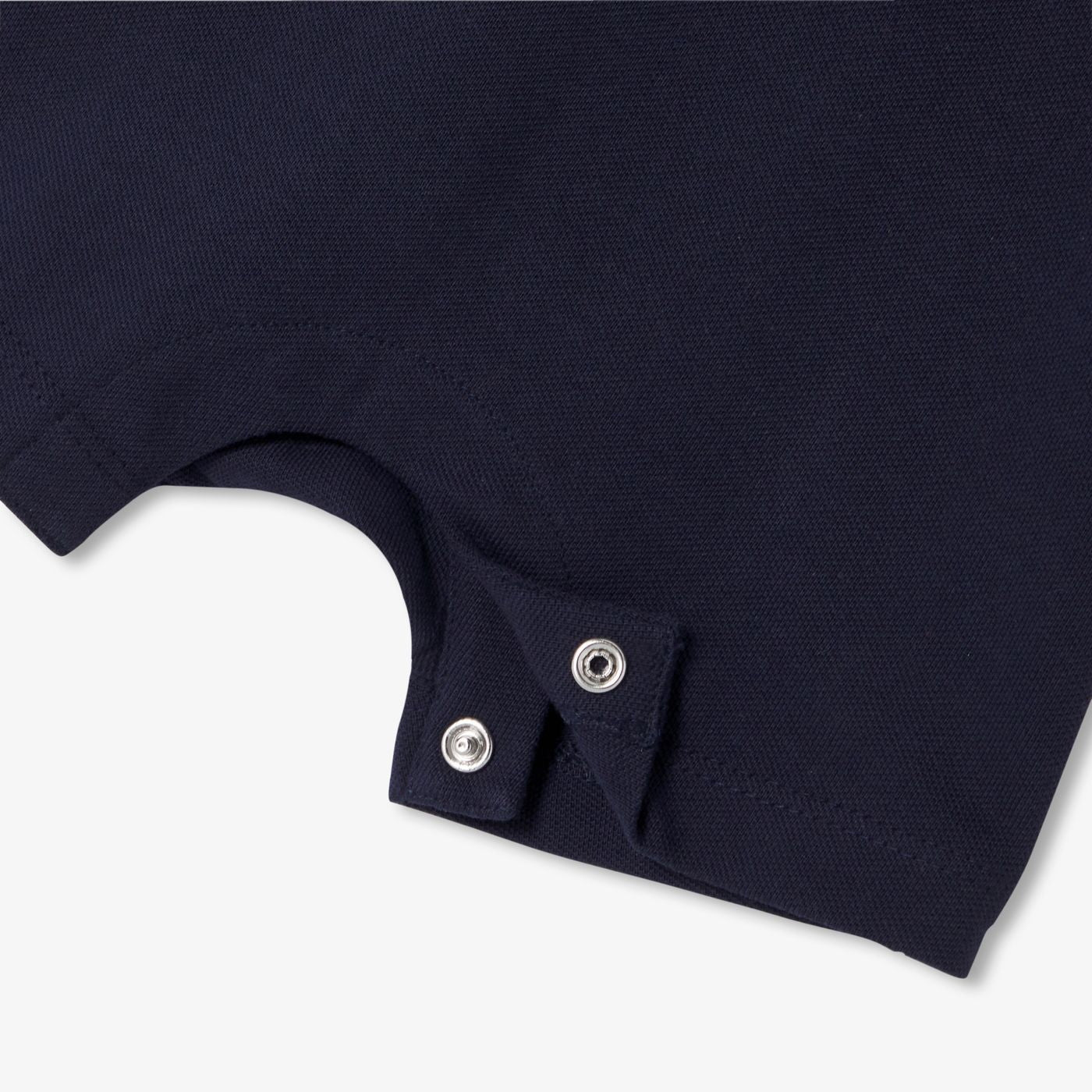Baby boy polo-style short romper - Ink Blue