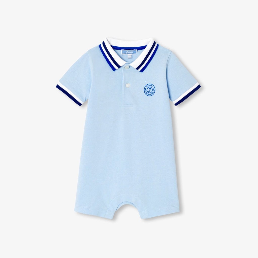 Short Romper Stile Polo shirt Baby Boy - Jacadi Sky Blue