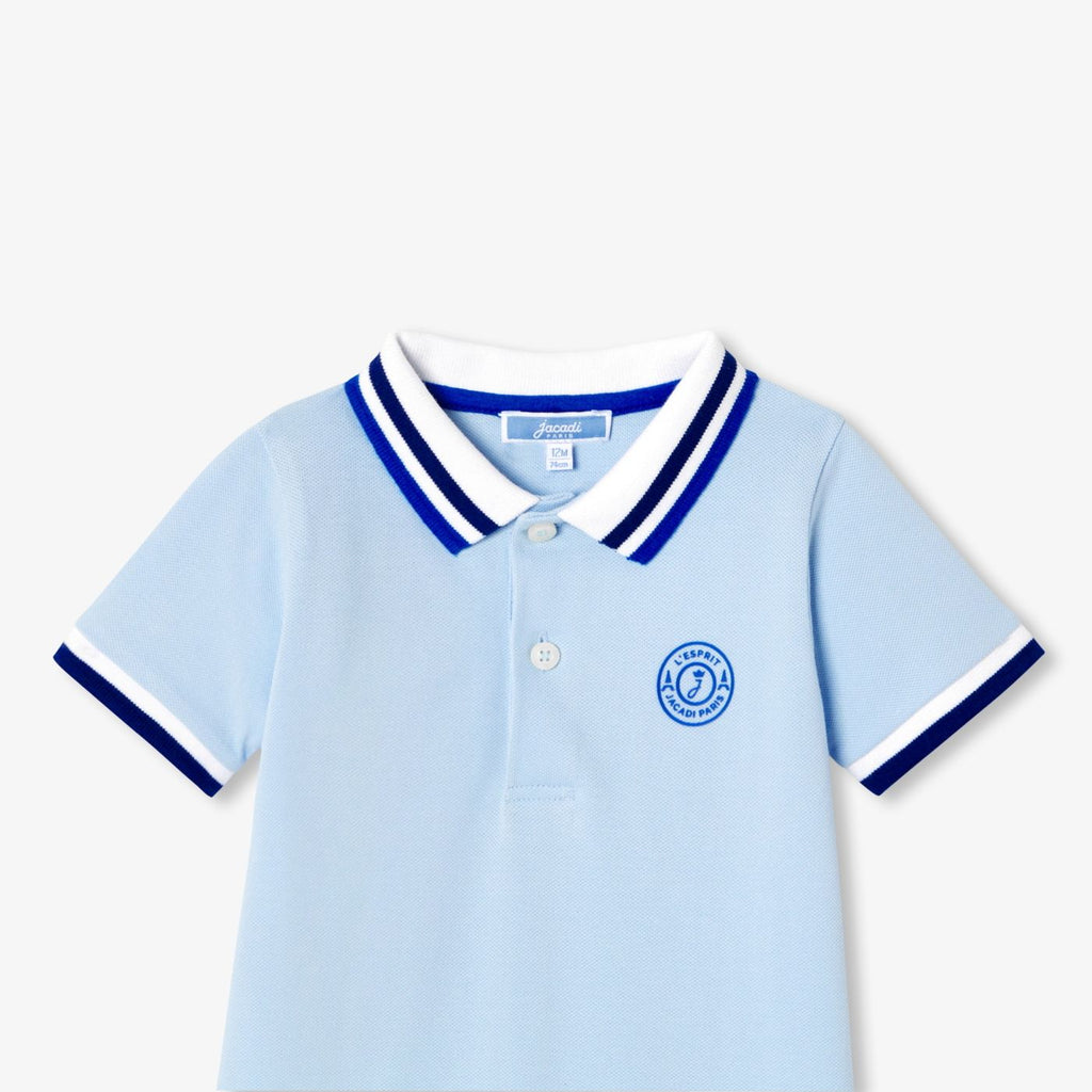Short Romper Stile Polo shirt Baby Boy - Jacadi Sky Blue
