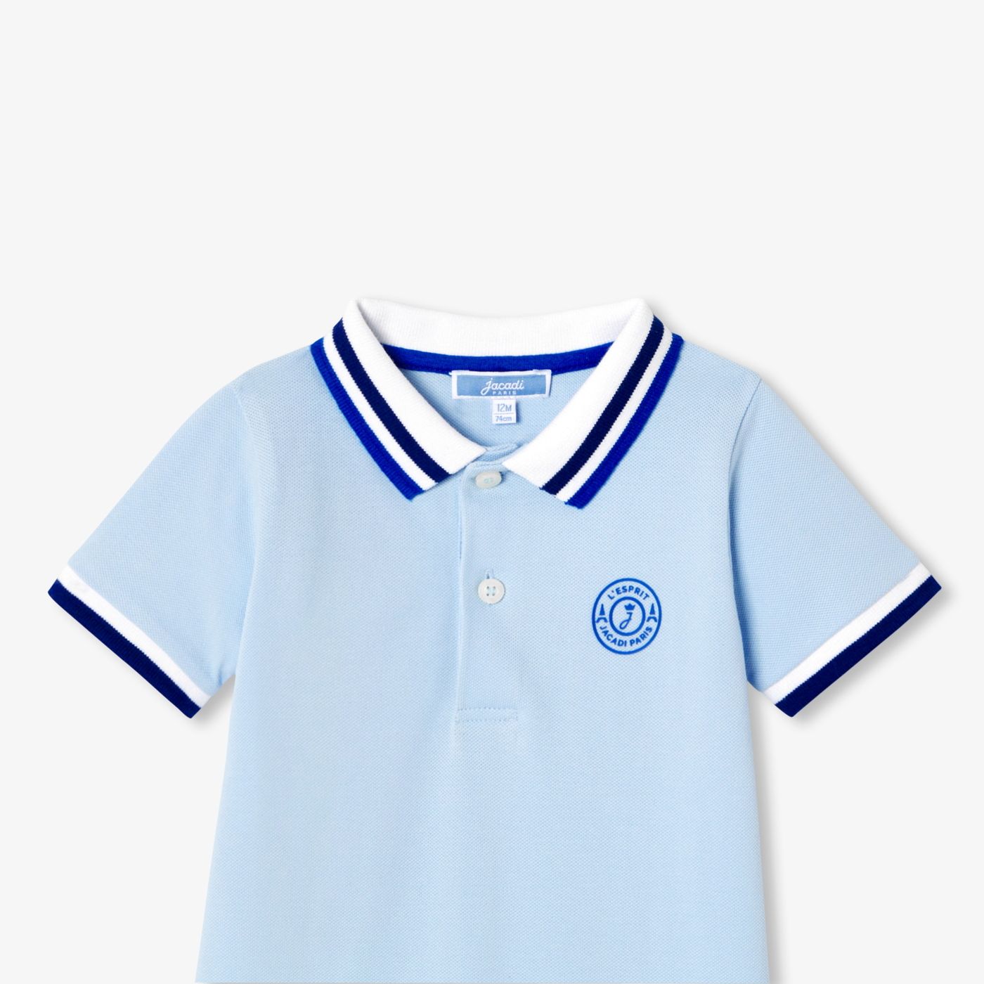 Short Romper Stile Polo shirt Baby Boy - Jacadi Sky Blue