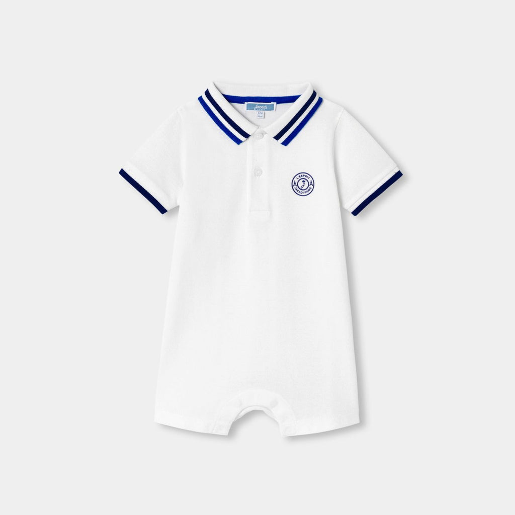 Short Romper Stile Polo shirt Baby Boy - Jacadi White
