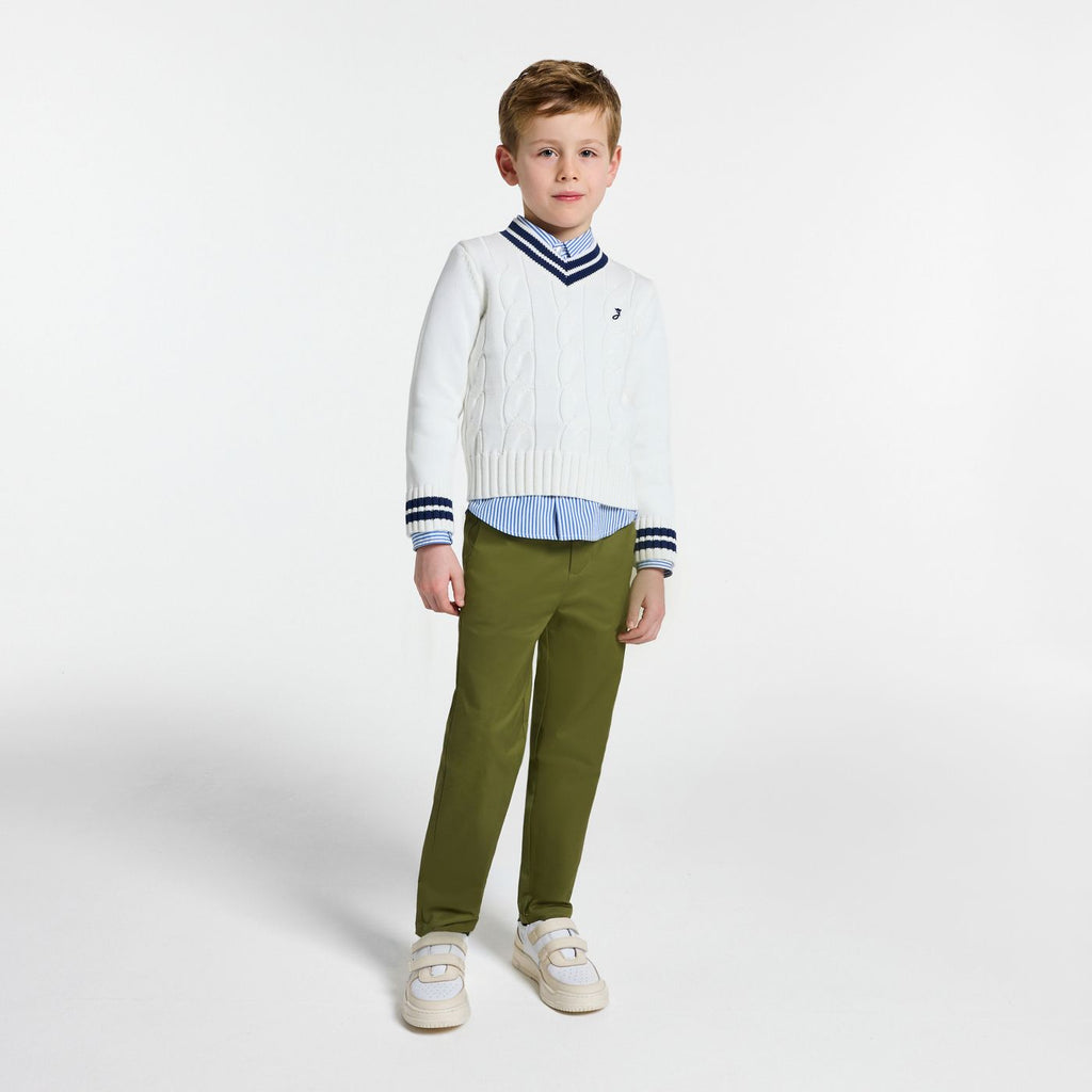 Boy straight twill trousers - Khaki
