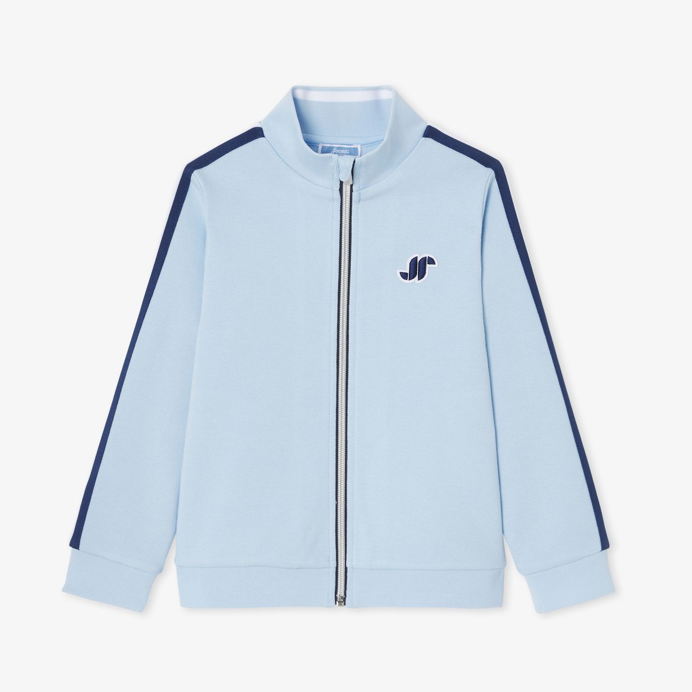 Boy double-faced pique zip-up sweatshirt - Jacadi Sky Blue