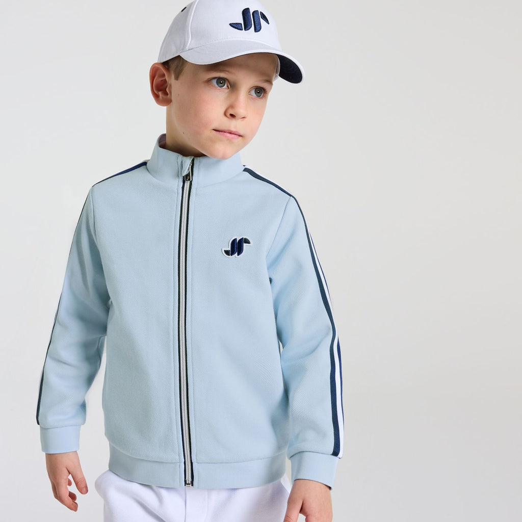 Boy double-faced pique zip-up sweatshirt - Jacadi Sky Blue