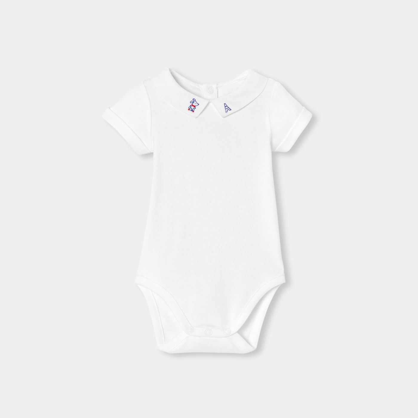 Baby boy short-sleeved cotton bodysuit - Jacadi White