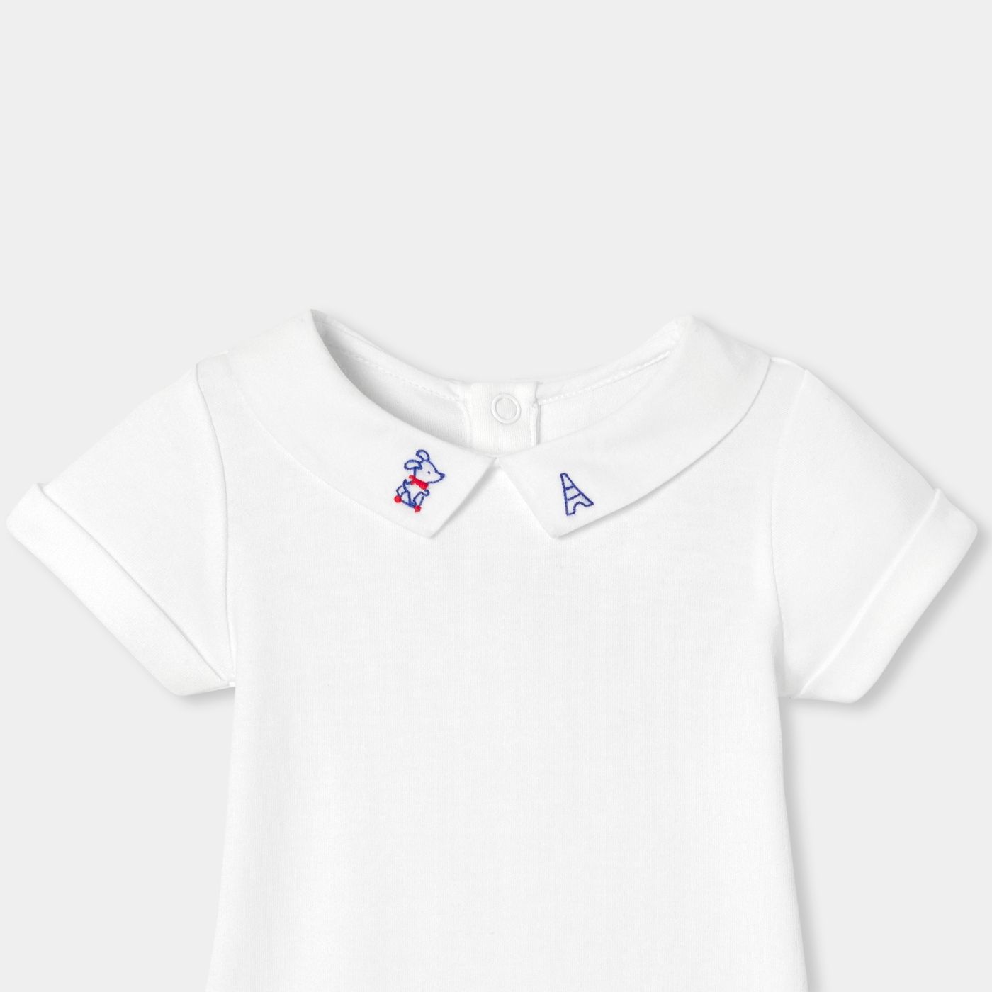 Baby boy short-sleeved cotton bodysuit - Jacadi White