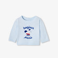 Baby boy cotton jersey jumper - Light Blue