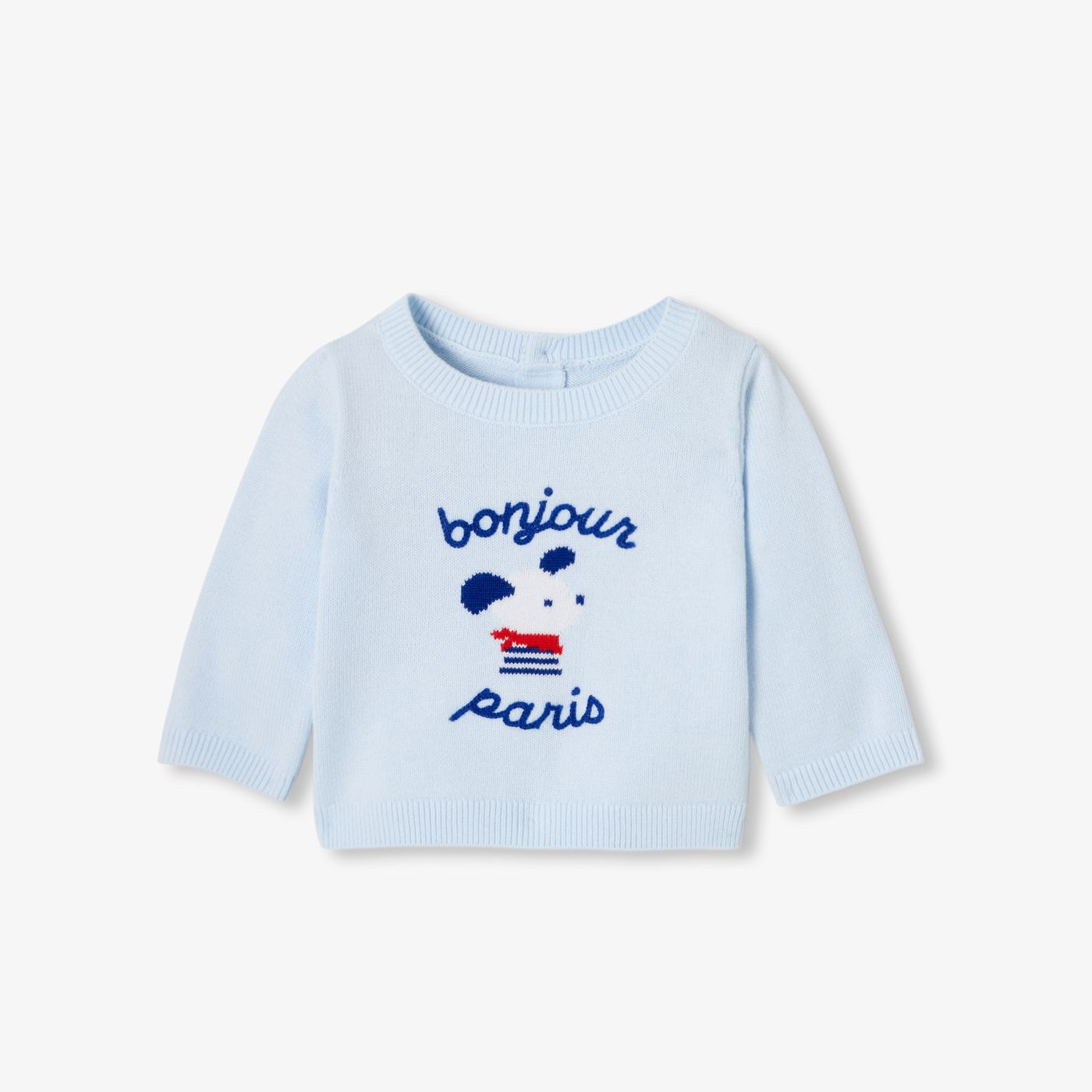 Baby boy cotton jersey jumper - Light Blue