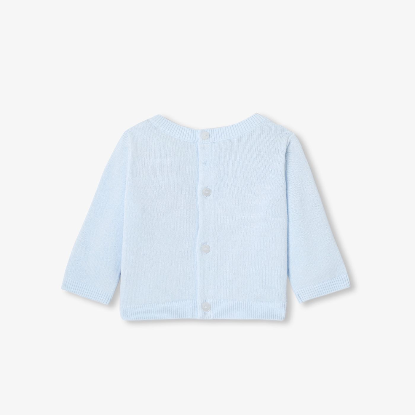 Baby boy cotton jersey jumper - Light Blue