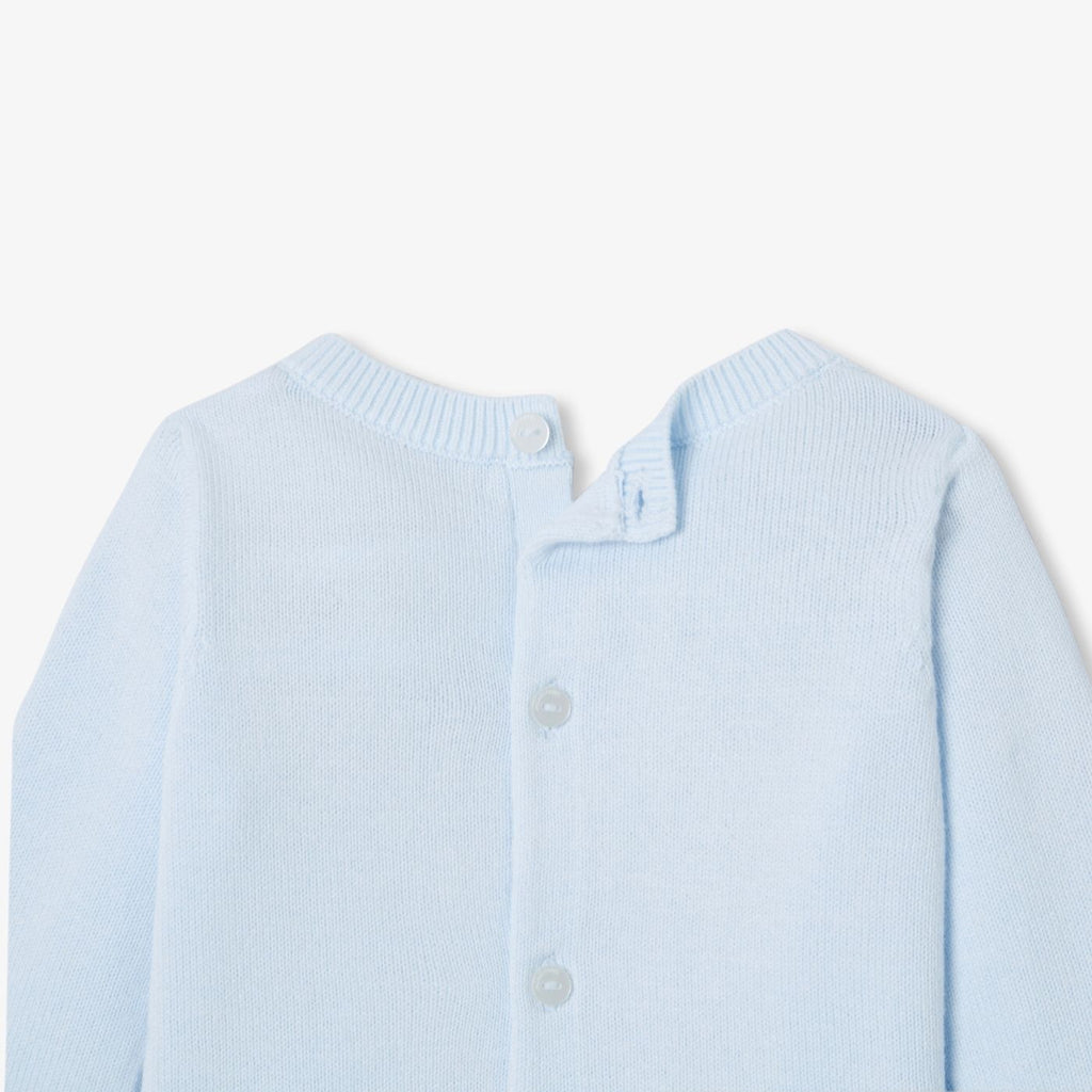 Baby boy cotton jersey jumper - Light Blue