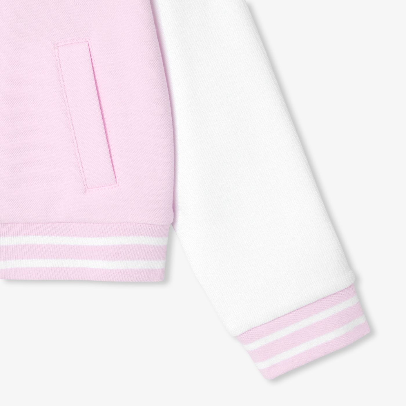 Cardigan Teddy in Sweatshirt Fabric Girl - Pink/White