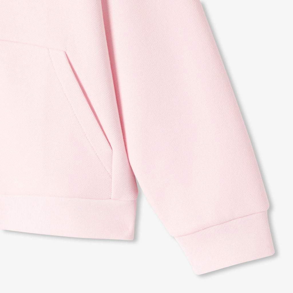 Girls' piqué zip-up sweatshirt