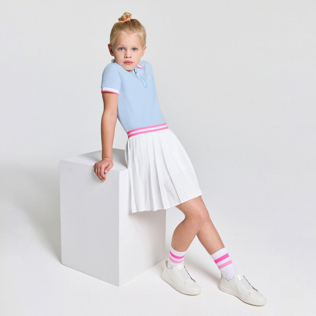 Girl pleated pique knit skirt - Jacadi White
