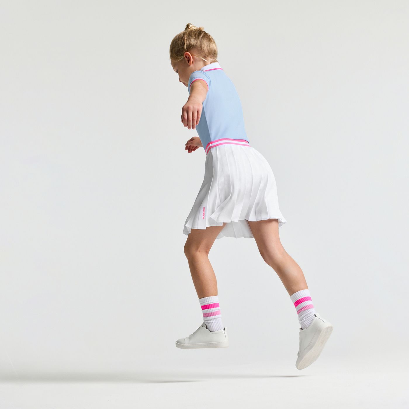 Girl pleated pique knit skirt - Jacadi White