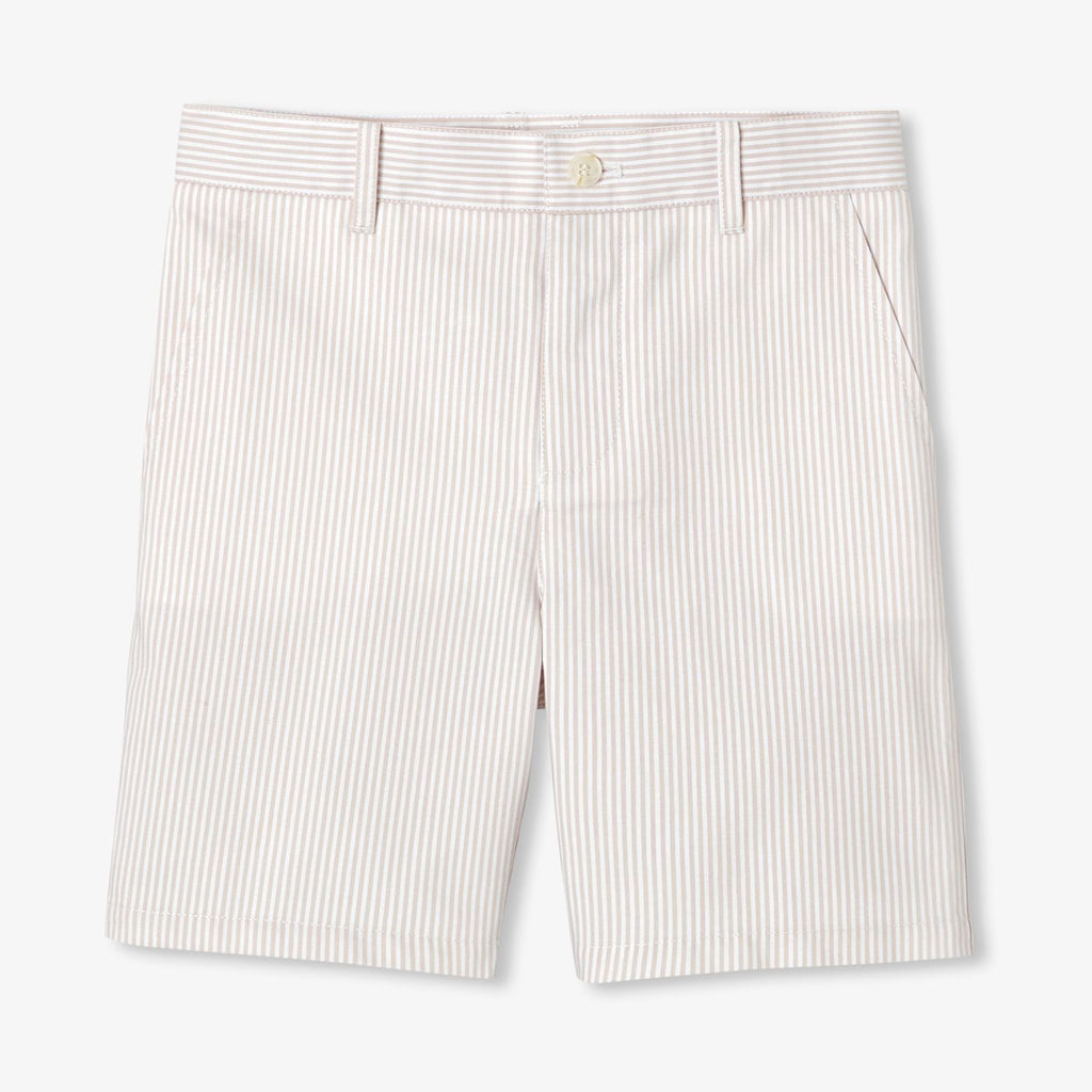 Boy striped twill Bermuda shorts - White/Beige
