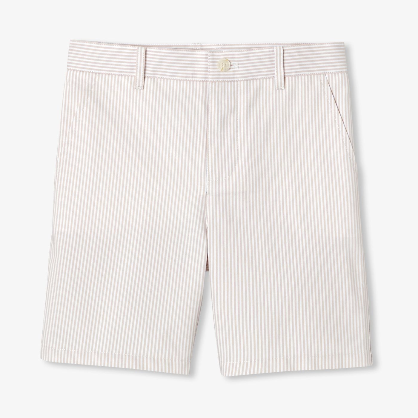 Boy striped twill Bermuda shorts - White/Beige