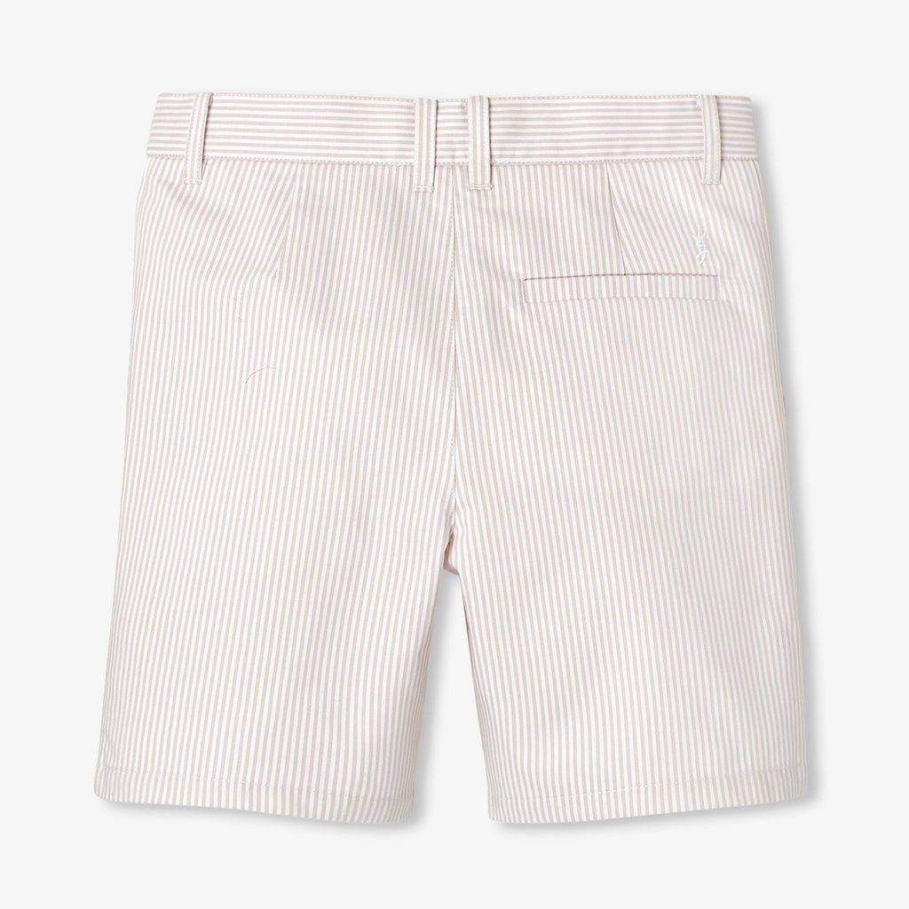 Boy striped twill Bermuda shorts - White/Beige