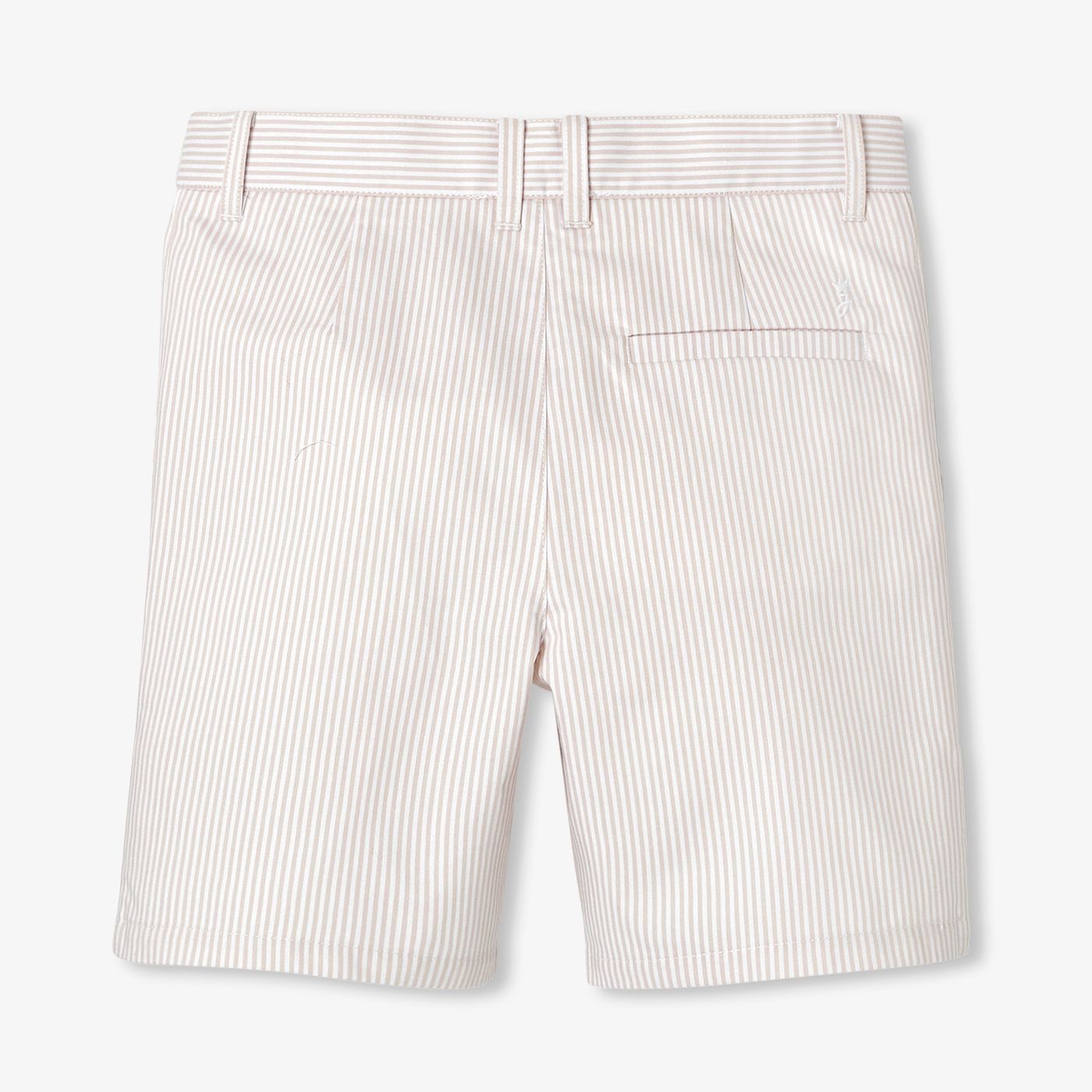 Boy striped twill Bermuda shorts - White/Beige