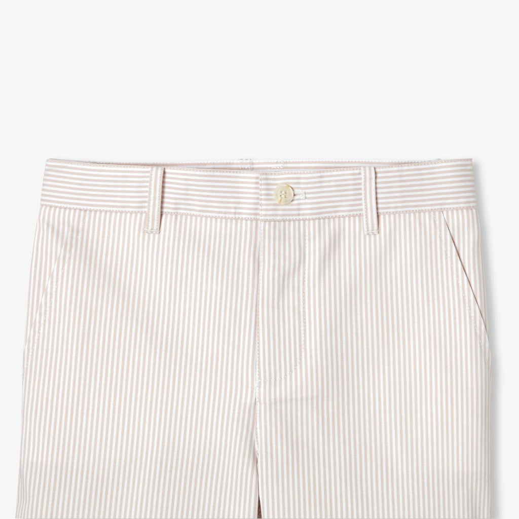 Boy striped twill Bermuda shorts - White/Beige