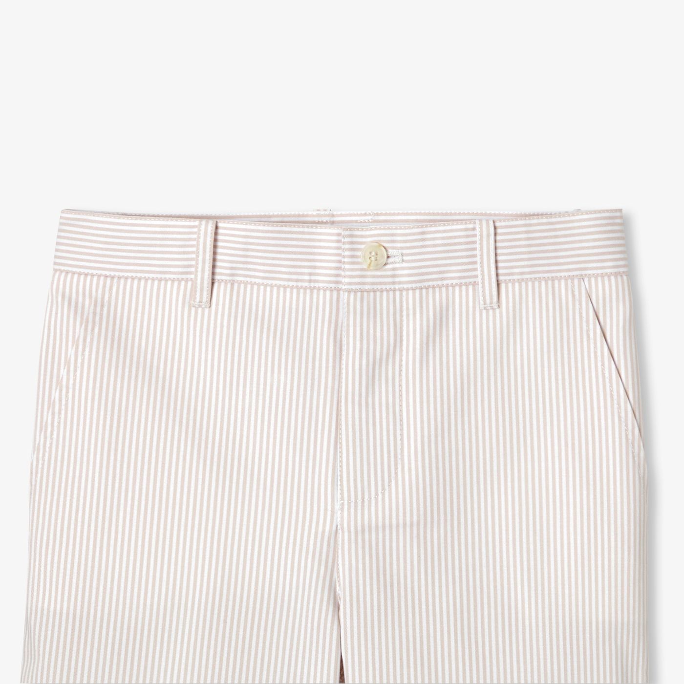 Boy striped twill Bermuda shorts - White/Beige