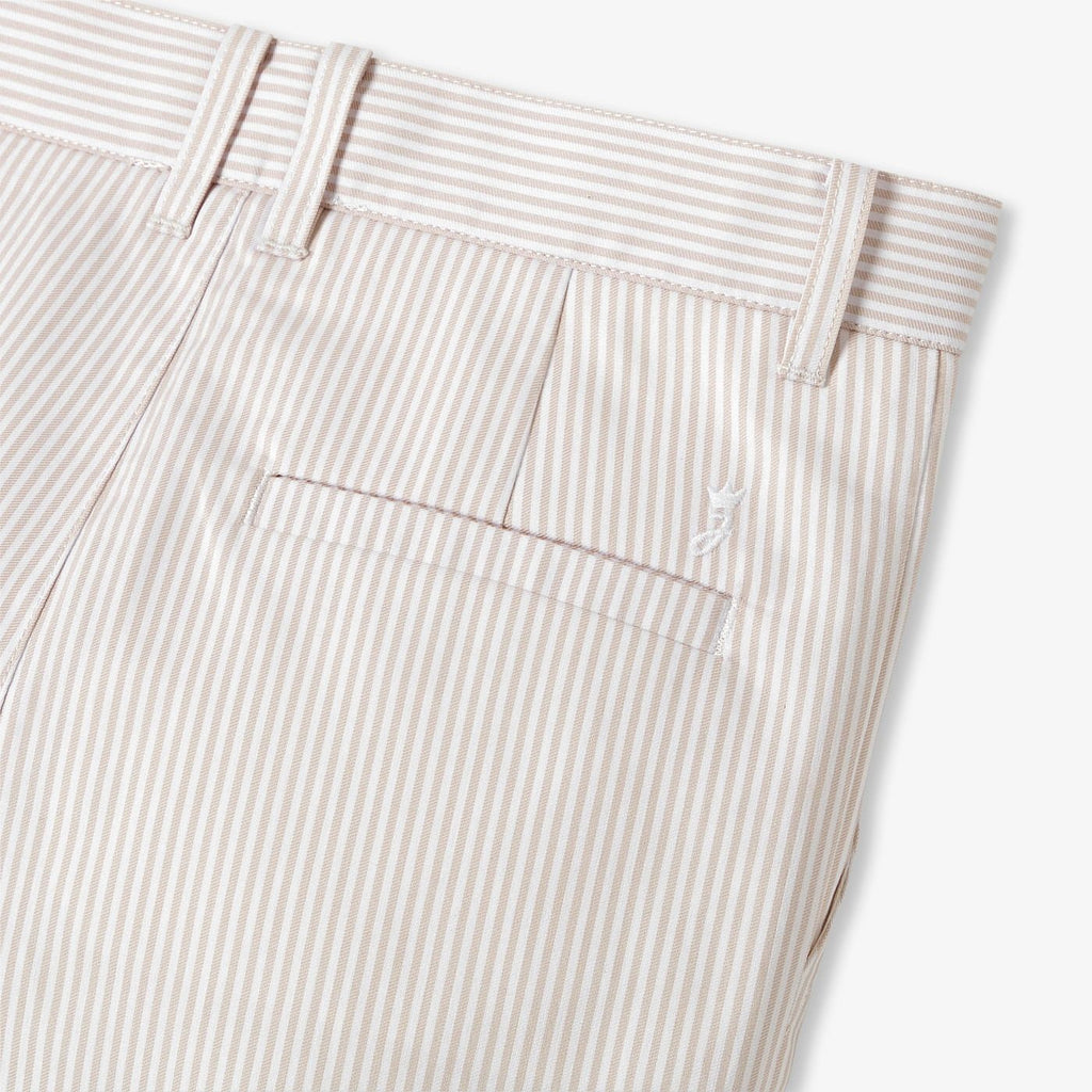 Boy striped twill Bermuda shorts - White/Beige