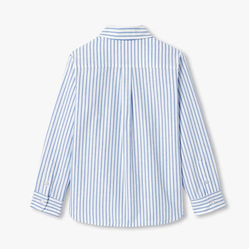 Shirt Striped in Oxford Cotton Boy - White/Light Blue