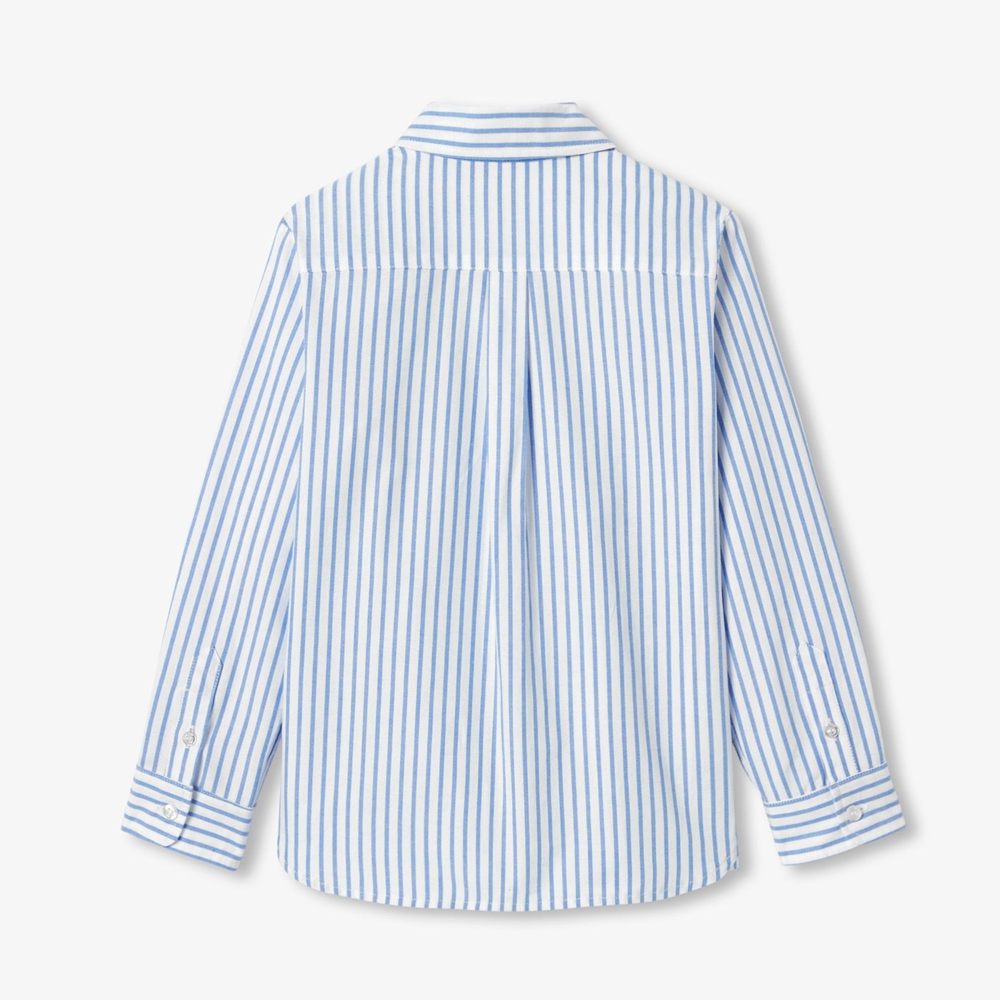 Shirt Striped in Oxford Cotton Boy - White/Light Blue