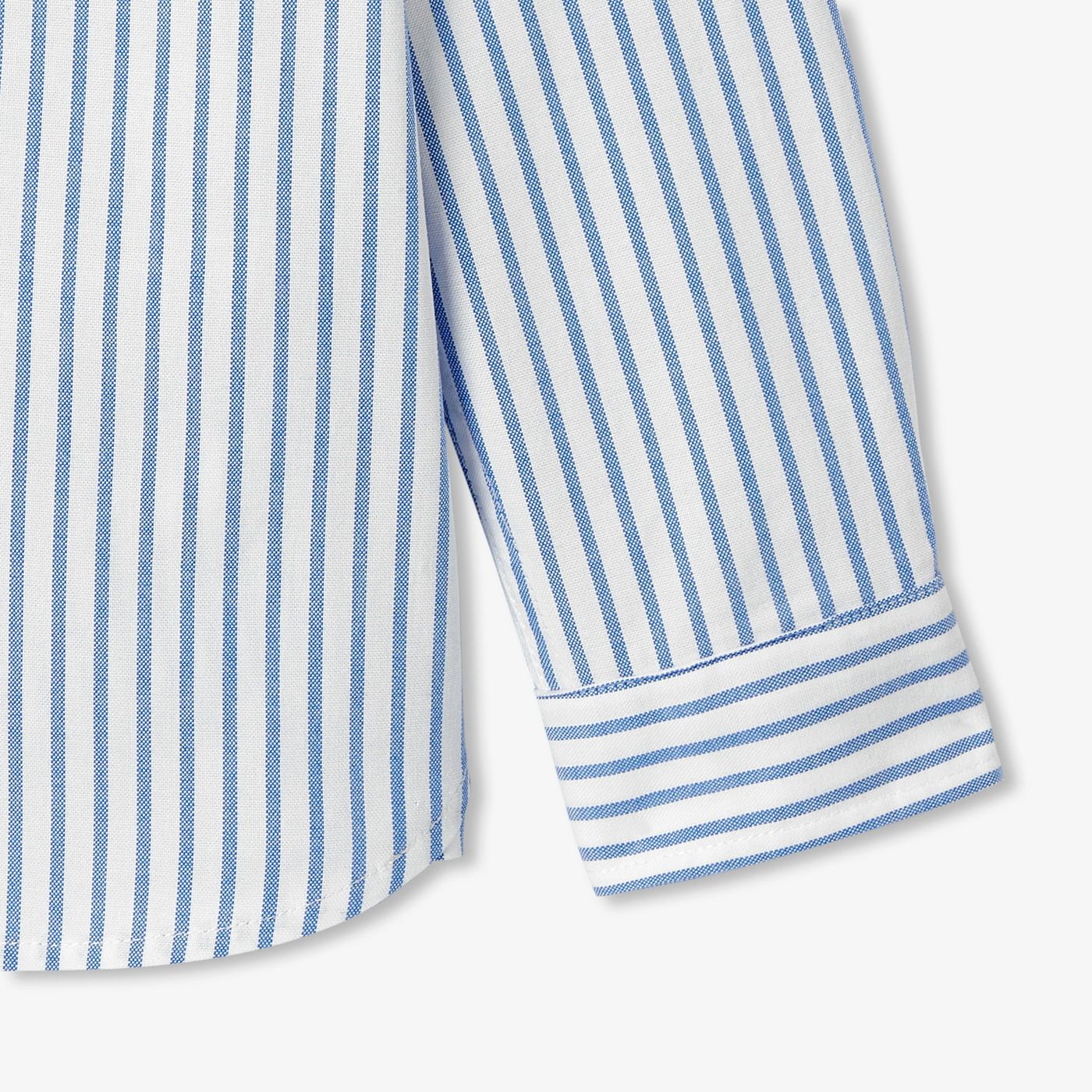 Shirt Striped in Oxford Cotton Boy - White/Light Blue