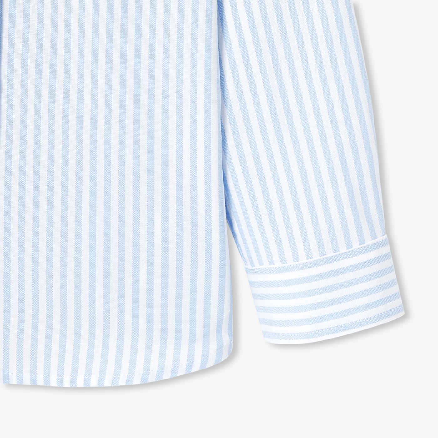 Shirt Striped in Oxford Cotton Boy - White/Sky Blue
