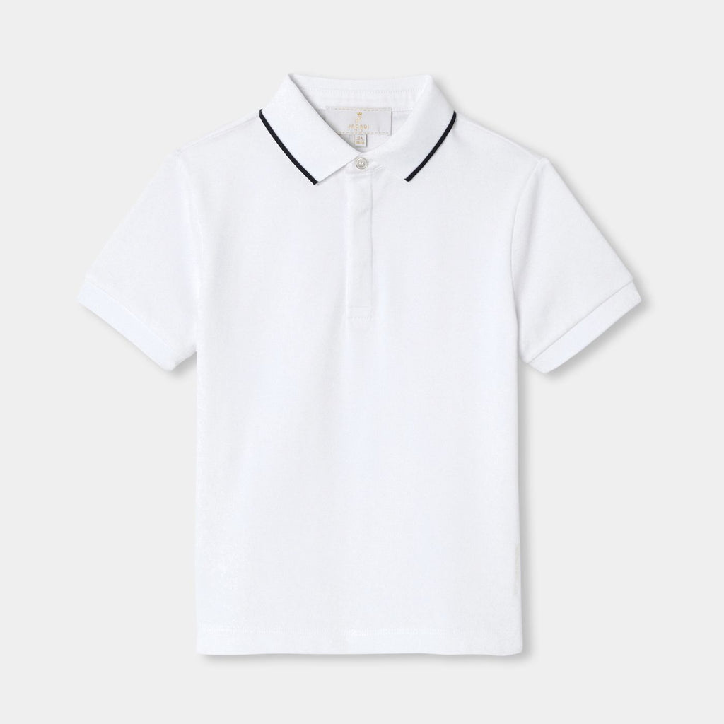 Boy ceremony polo shirt - White