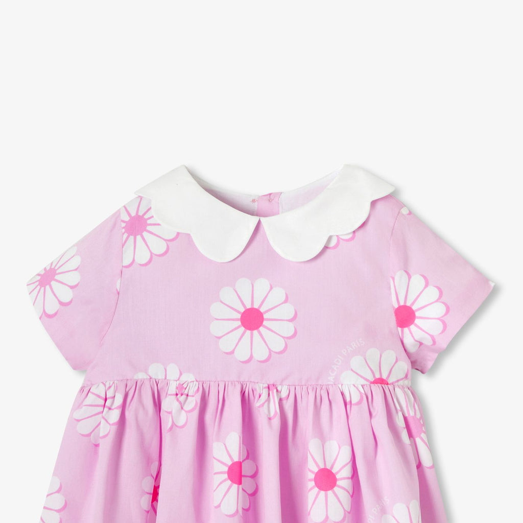 Baby girl cotton dress with floral pattern