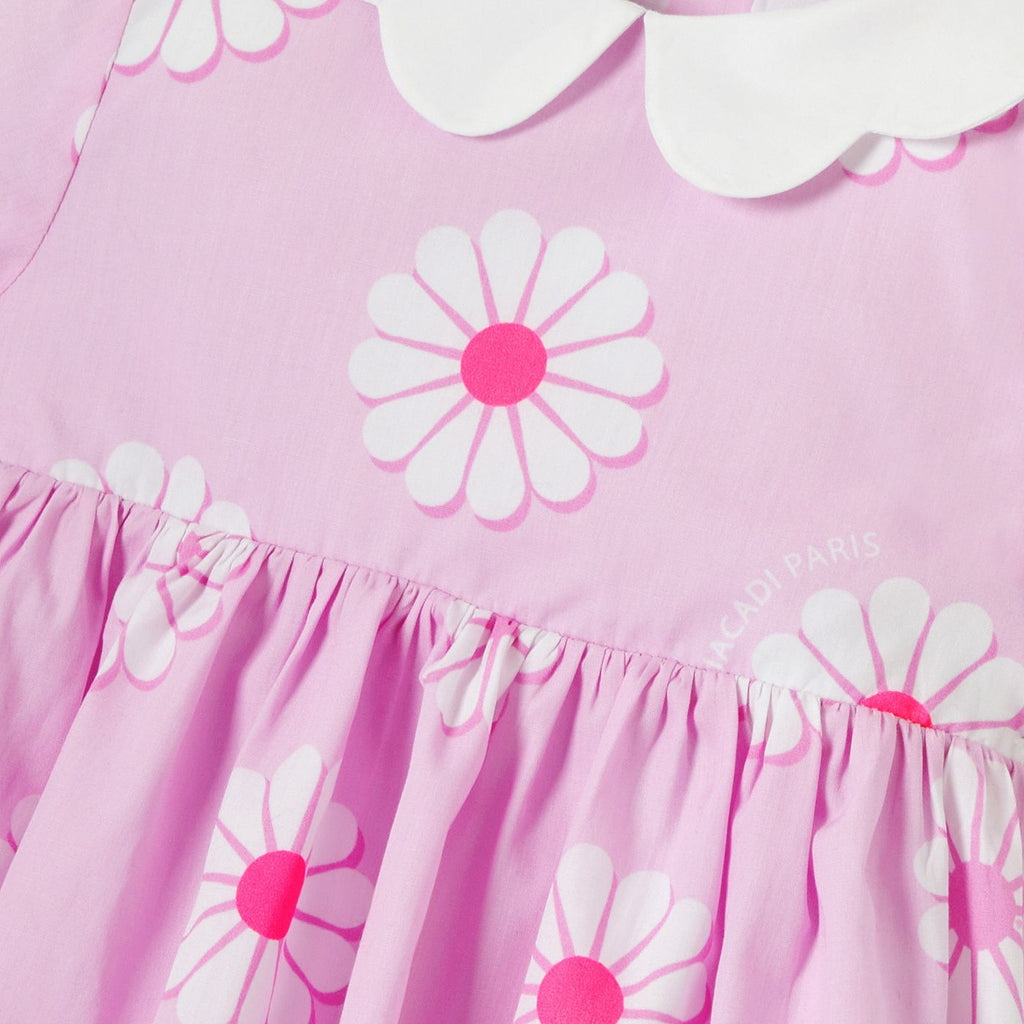 Baby girl cotton dress with floral pattern