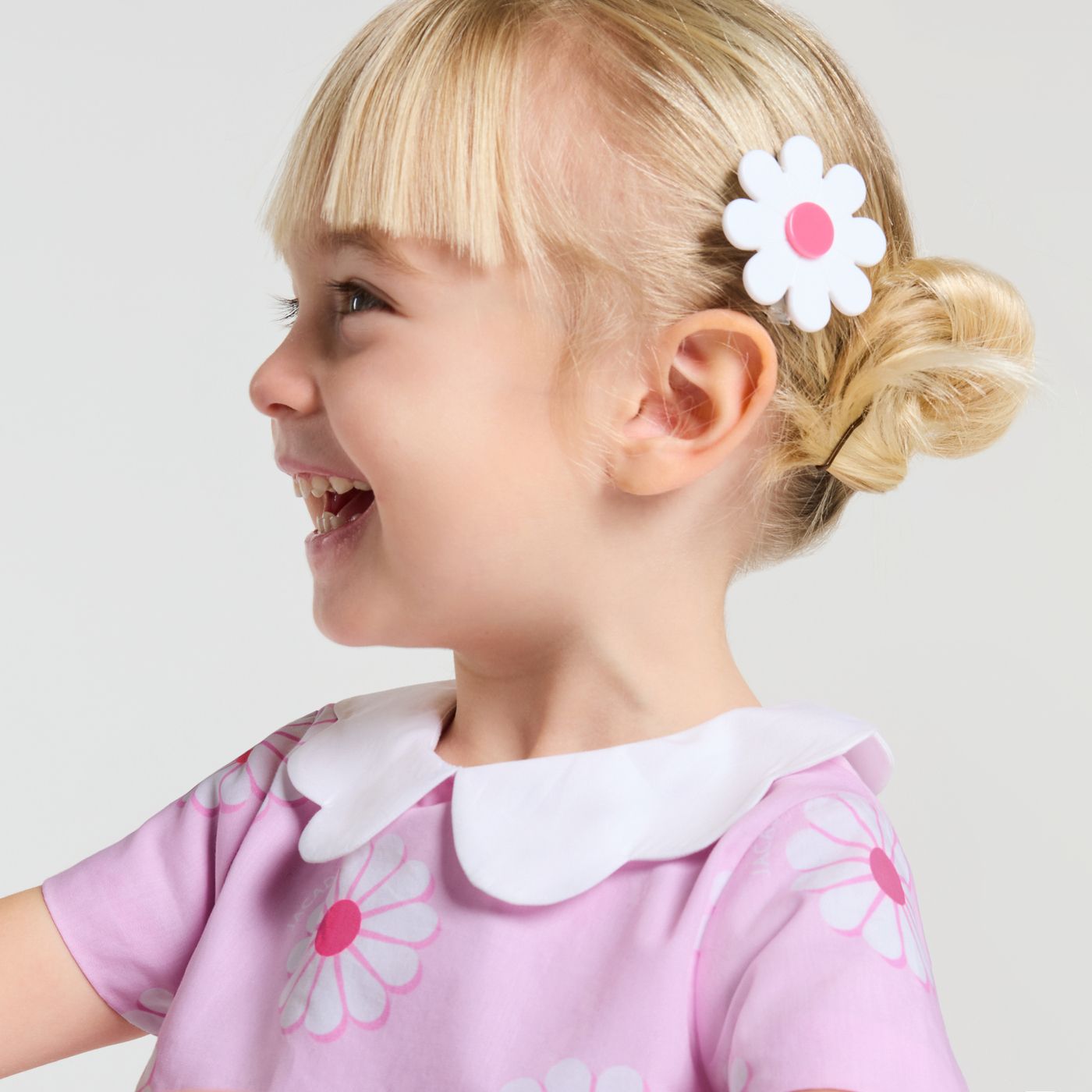 Baby girl cotton dress with floral pattern