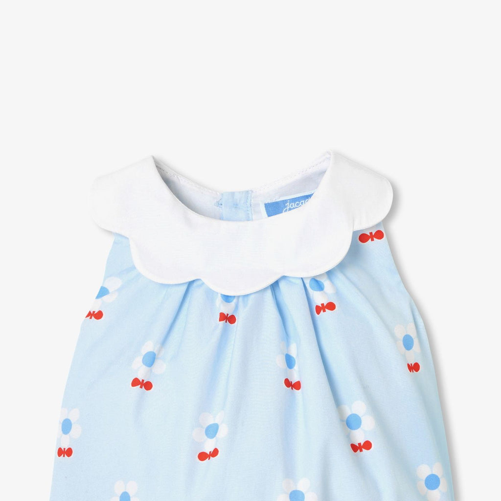 Baby girl cotton poplin romper