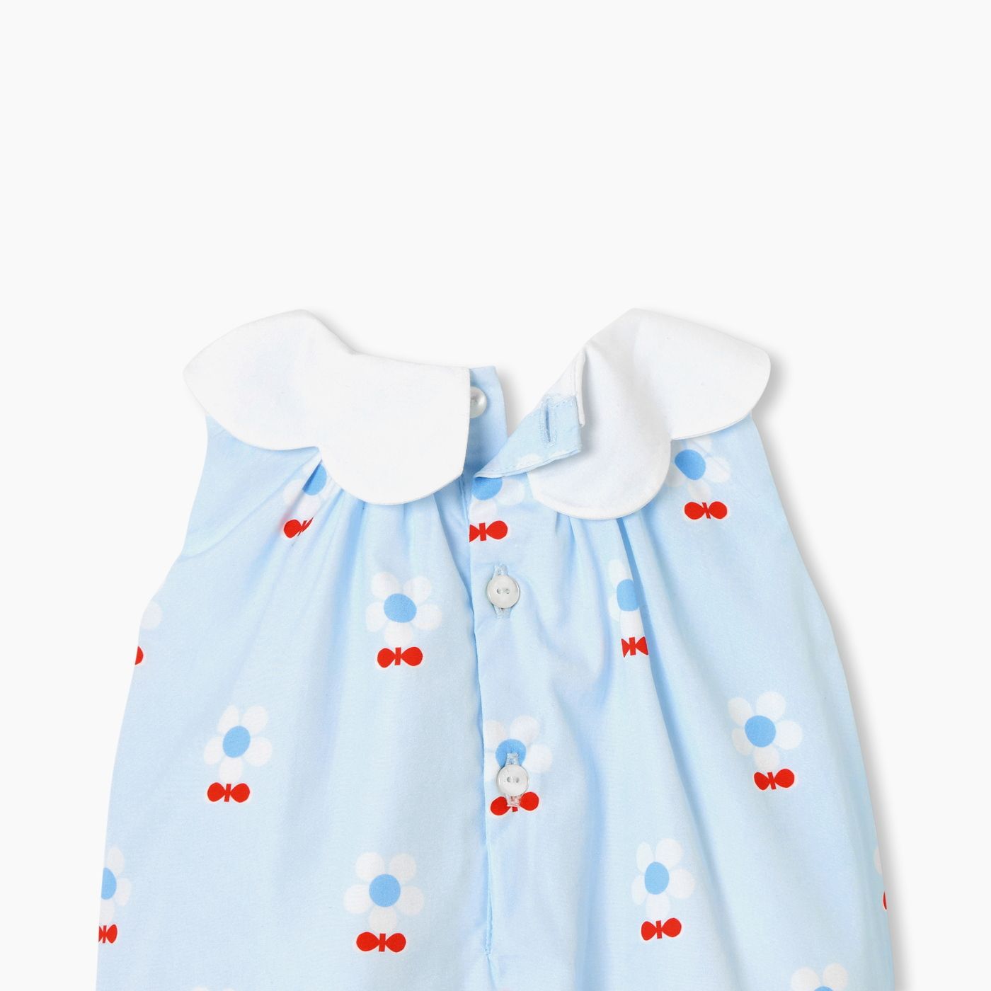 Baby girl cotton poplin romper