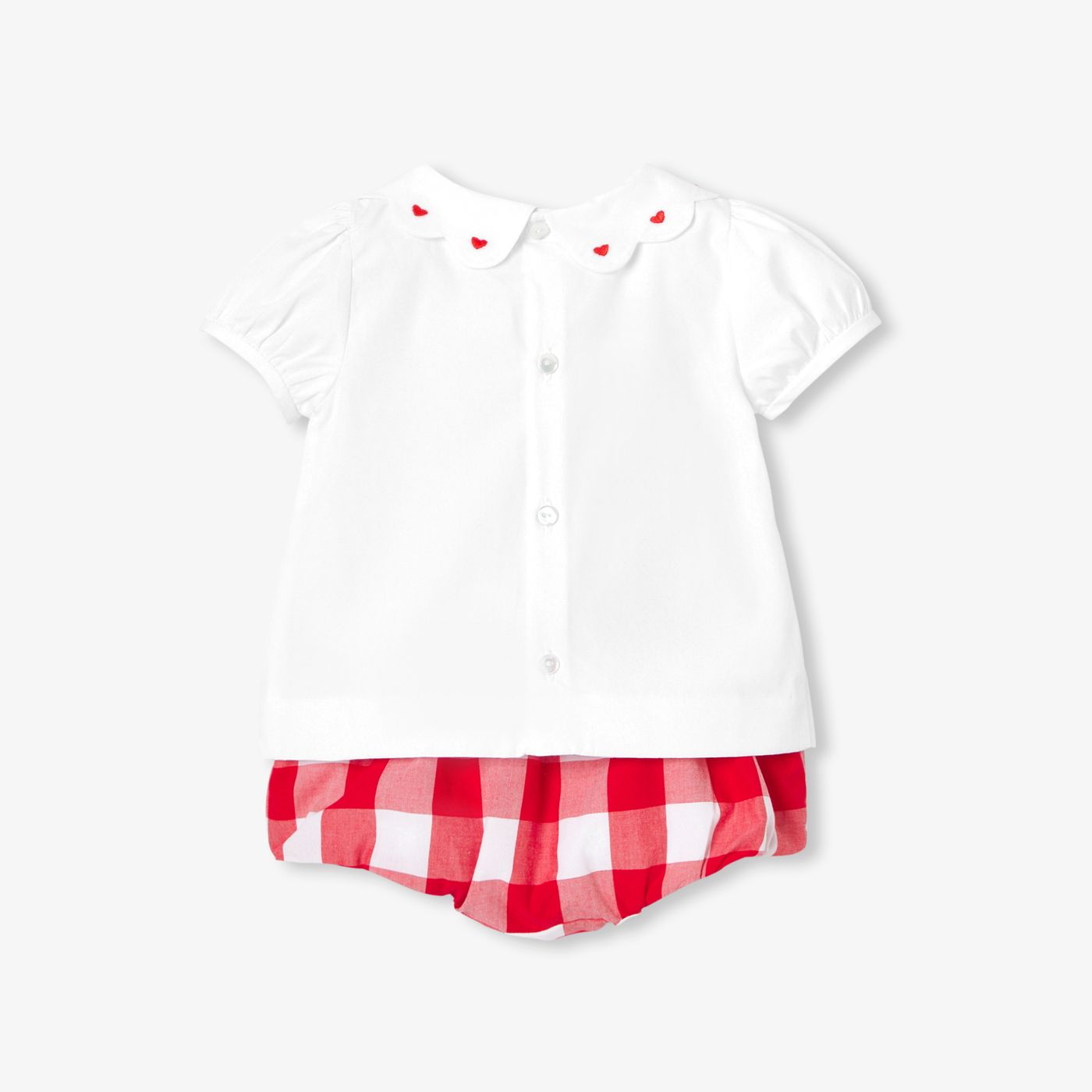 Outfit Set in Cotton Baby Girl - White/Red