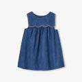Baby girl lightweight denim shirt dress - Dark Denim