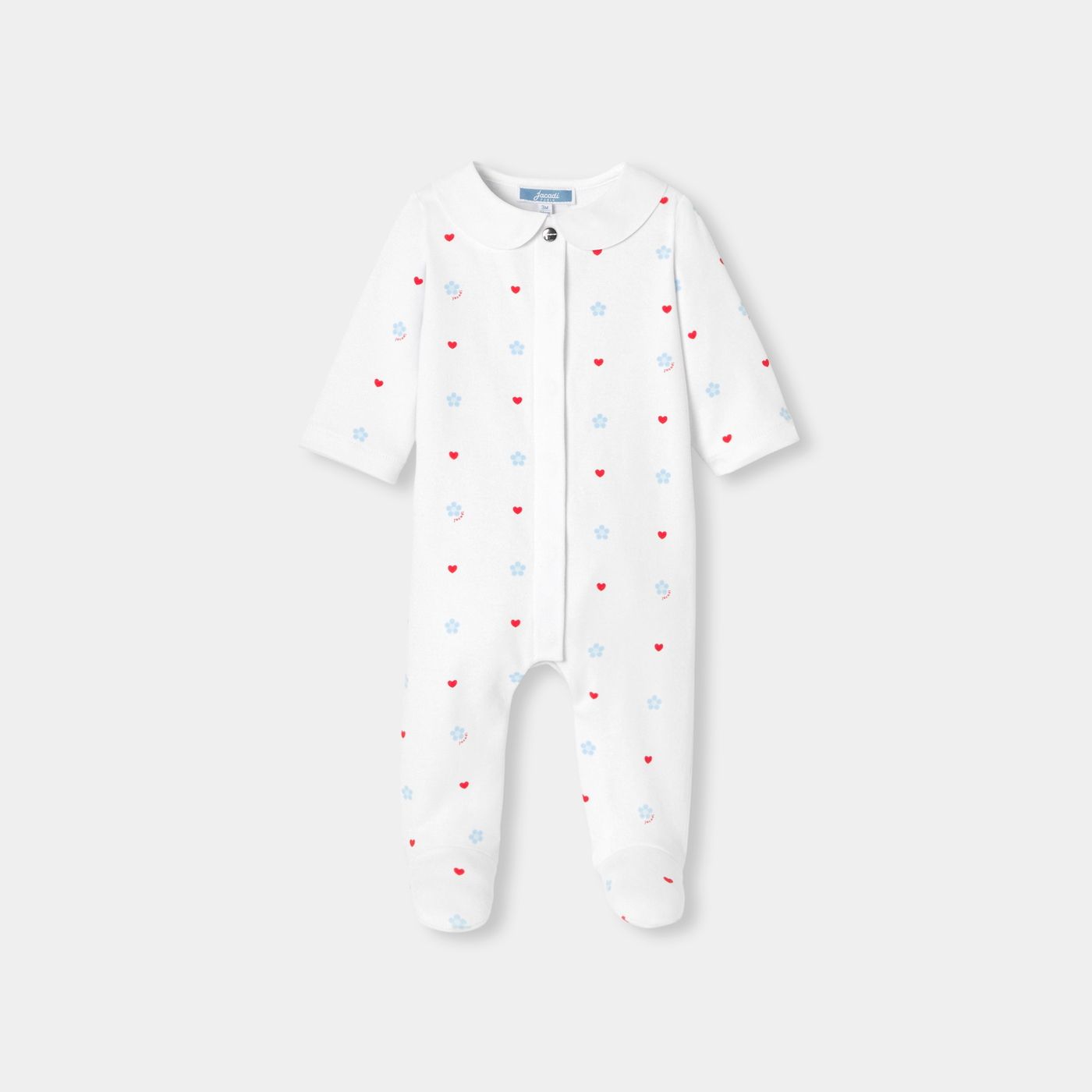 Baby girl cotton interlock pyjamas - White/Multicolour